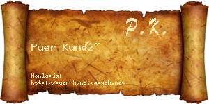 Puer Kunó névjegykártya